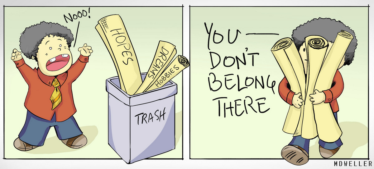 Motivational comic strip by Mdweller