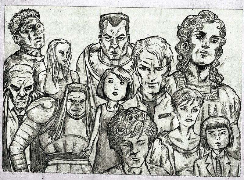 Lucifer and other concept art character ideas from the Sandman Universe by Neil Gaiman.