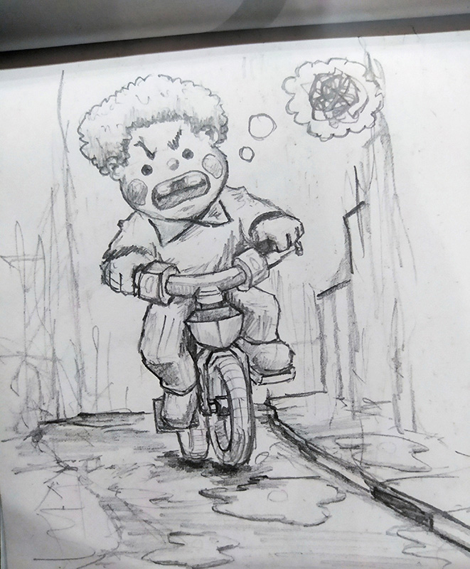 stupid rain go away drawing sketch by mdweller